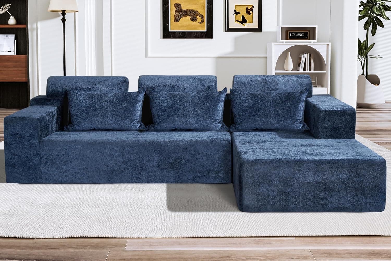 HABUTWAY 105 L-Shape Modular Sectional Sofa Couch for Living Room